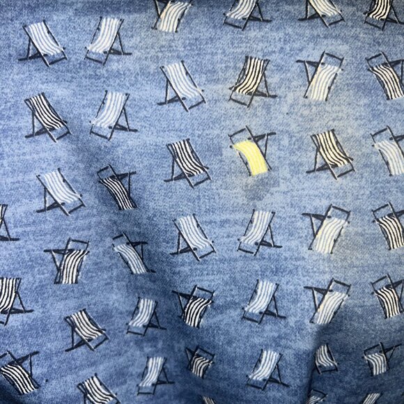 Nic + Zoe Blue Sleeveless A-Line Dress With Tie Waist & Deck Chair Print Size PL - Picture 5 of 10